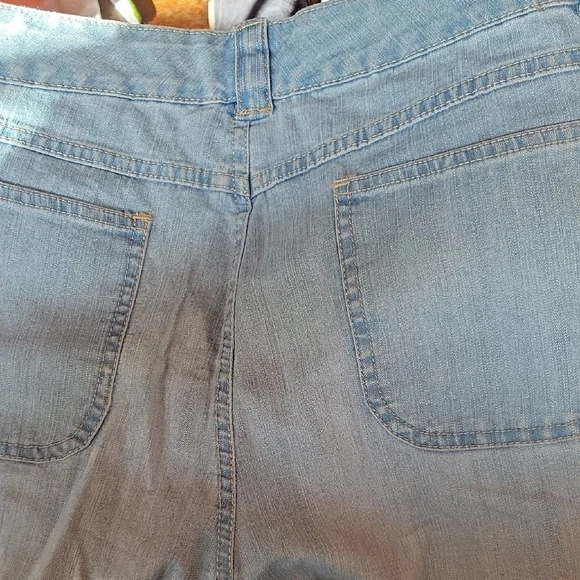 Gloria Vanderbilt Light Blue Cropped Jeans with Floral Embroidery - Picture 7 of 7